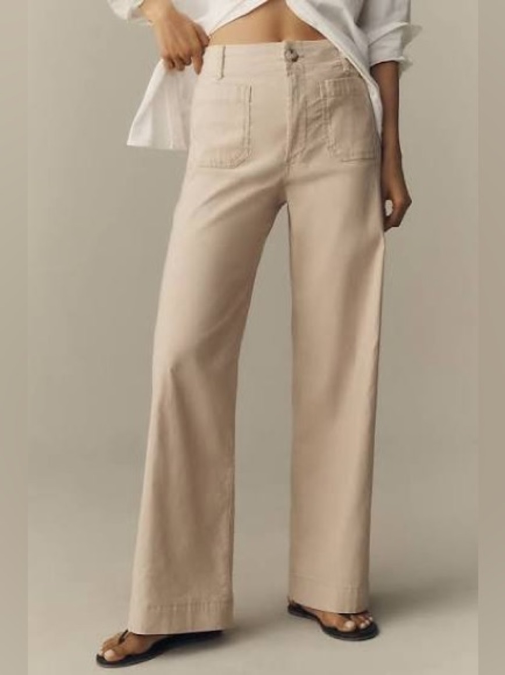 Maeve Colette High-Rise Wide-Leg Full Length Pants in Magic Fabric